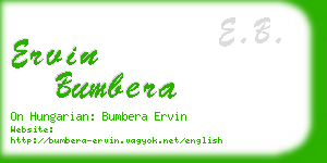 ervin bumbera business card